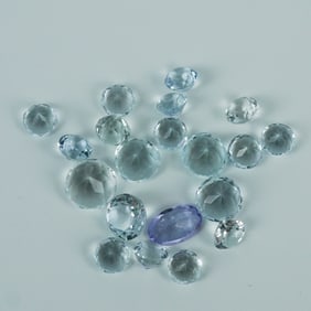 20pc Faceted Loose Gemstone Lot, Mixed Light Tones