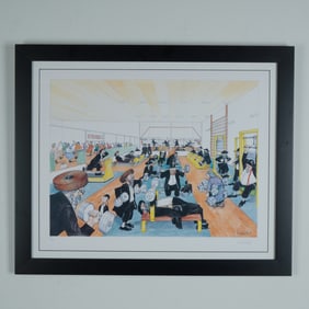 Martin Holt, Limited Edition Lithograph on Paper, The Gym, Signed