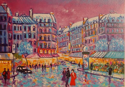 Jean-Claude Picot, Seriolithograph on Paper Paris Street, Signed & Numbered