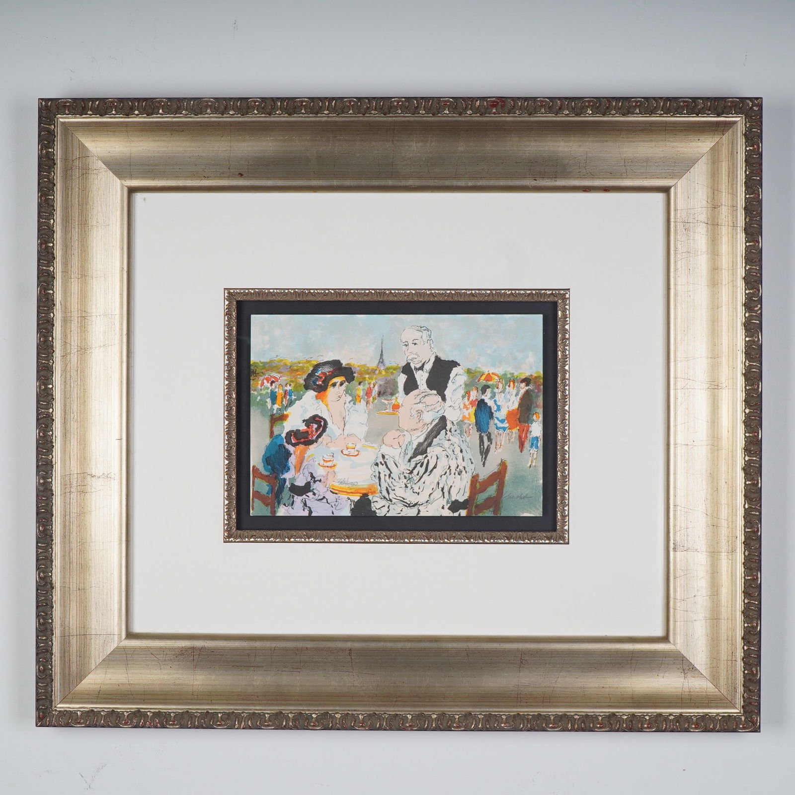 Urbain Huchet Original Lithograph, Tea Aux Tuileries, Signed (1 of 7)