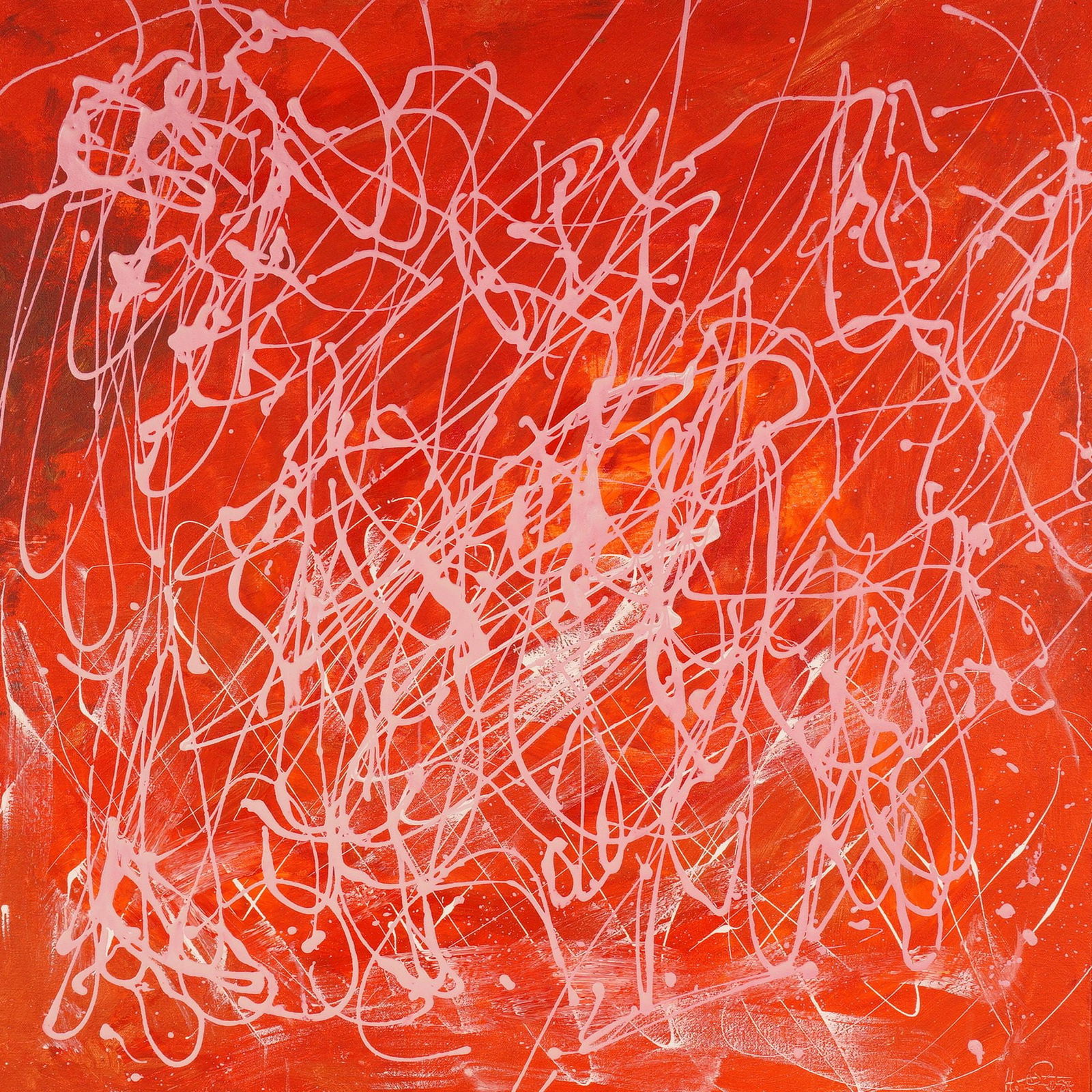 Abstract Expressionist Acrylic & Oil Painting on Canvas, Signed (1 of 6)