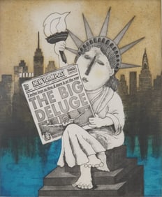 Christine Amarger (French b. 1944) Color Etching, Signed w/ Christies COA