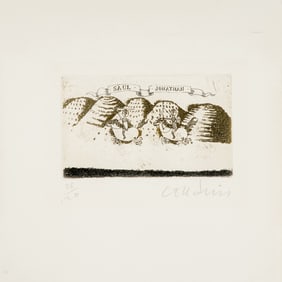 Brigitte Coudrain, Etching on Paper, Saul and Jonathan, Signed & Numbered