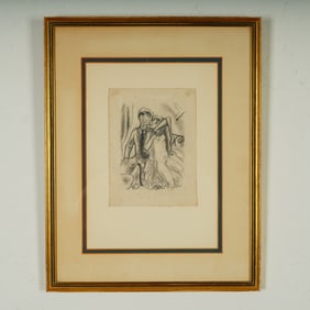 Andre Dignimont, Original Charcoal Drawing on Paper, Signed