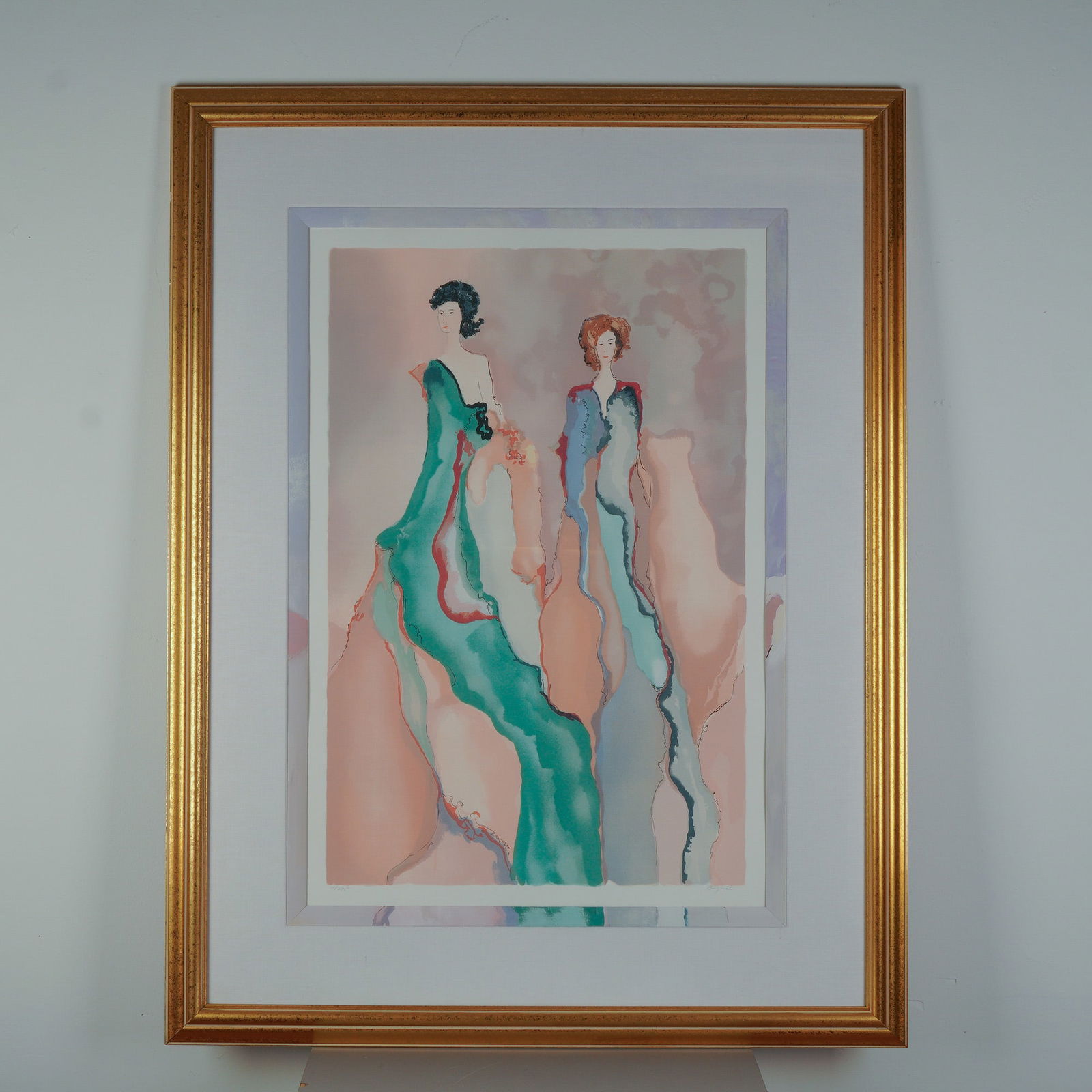 Jane Bazinet, Limited Edition Lithograph on Paper, Elegant Figures, Signed (1 of 6)