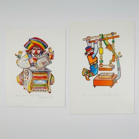 Jovan Obican, Pair of Lithographs on Wove Paper, Signed & Numbered