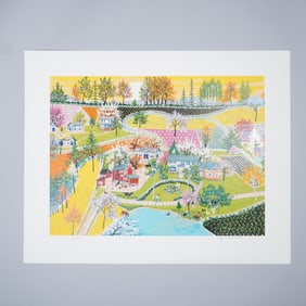 Kay Ameche Limited Edition Print, Vibrant Countryside Scene