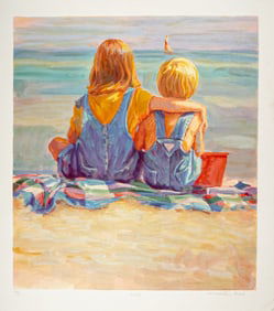 Lucelle Raad, Limited Edition Lithograph on Paper, Waiting, Signed