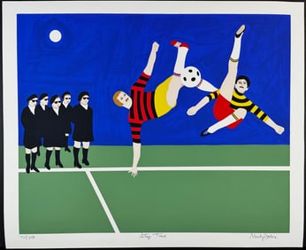 Mark Sabin (1936) Signed Screenprint, Stop Time (Soccer)