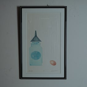 Gerald Lubeck, Embossed Color Etching on Paper, Kitchen Stuff, Signed