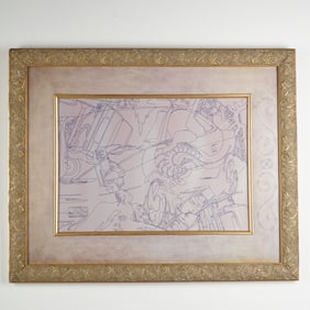 Lisa Ruyter (Attr.) Contemporary Art Preparatory Printed Drawing on Board