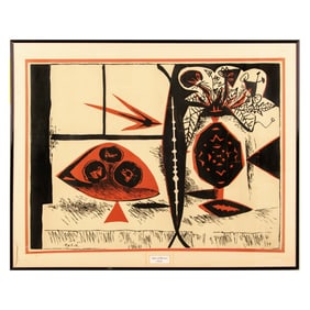 After Picasso, Serigraph on Paper, Vase of Flowers