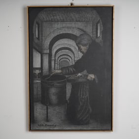 Lee Kowels, Original Oil on Canvas, The Old Lady, Signed