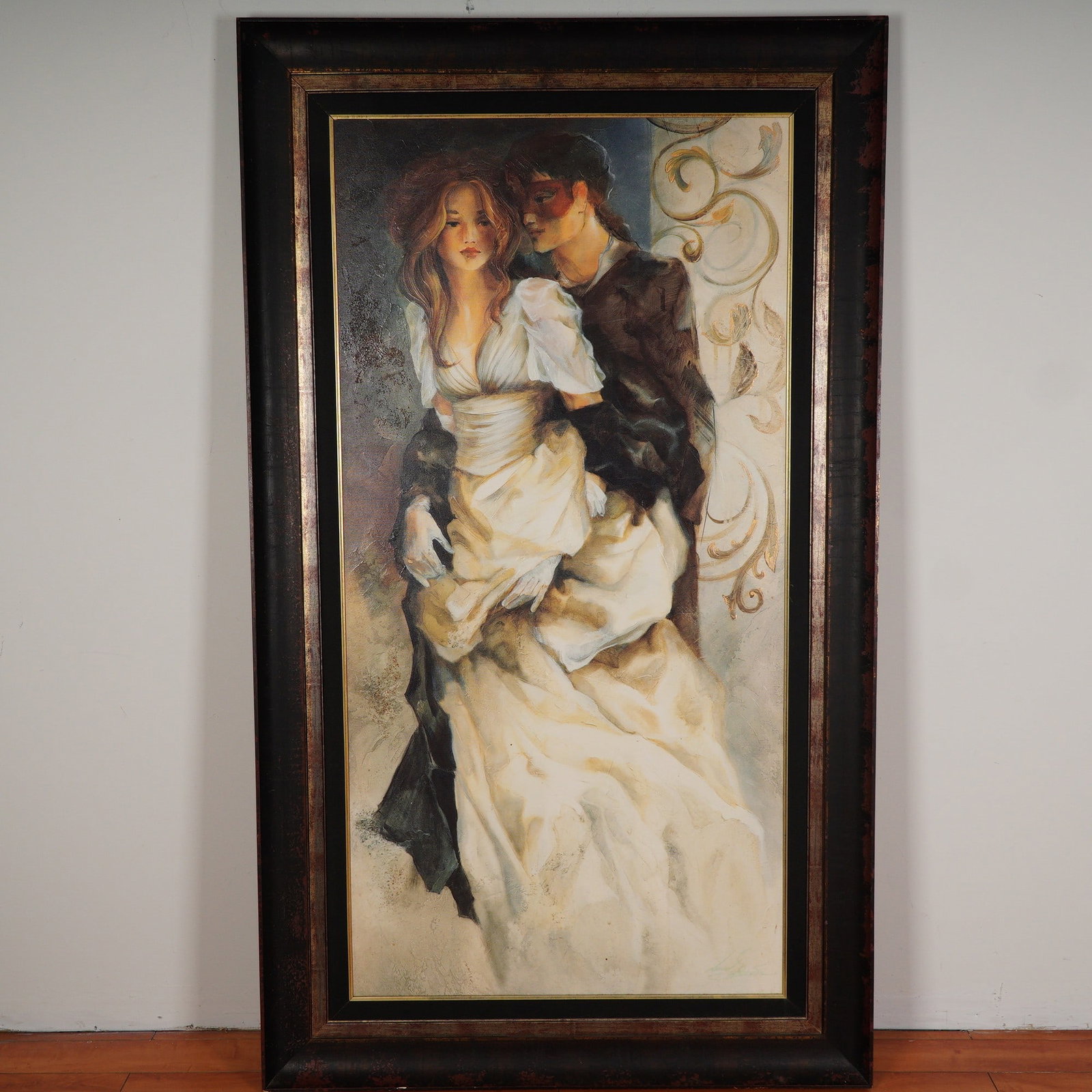 Lena Sotskova, Hand Embellished Giclee on Canvas, Signed w/ COA: Striking limited edition giclee on canvas titled High Society by acclaimed Russian-born artist Lena Sotskova, published by Green Apple Group in 2007. This hand embellished work captures a romantic, in