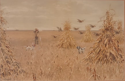 Arthur Burdett Frost (1851-1928) Chromolithograph, Prairie Chicken