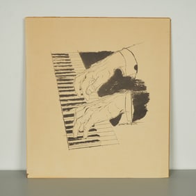 David Stone Martin, Original Lithograph on Paper, Pianist Hands