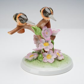 Herend Porcelain Figurine, Pair of Blackbirds