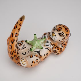 Hollohaza by Lynn Chase Figurine, Otter With Leopard Spots