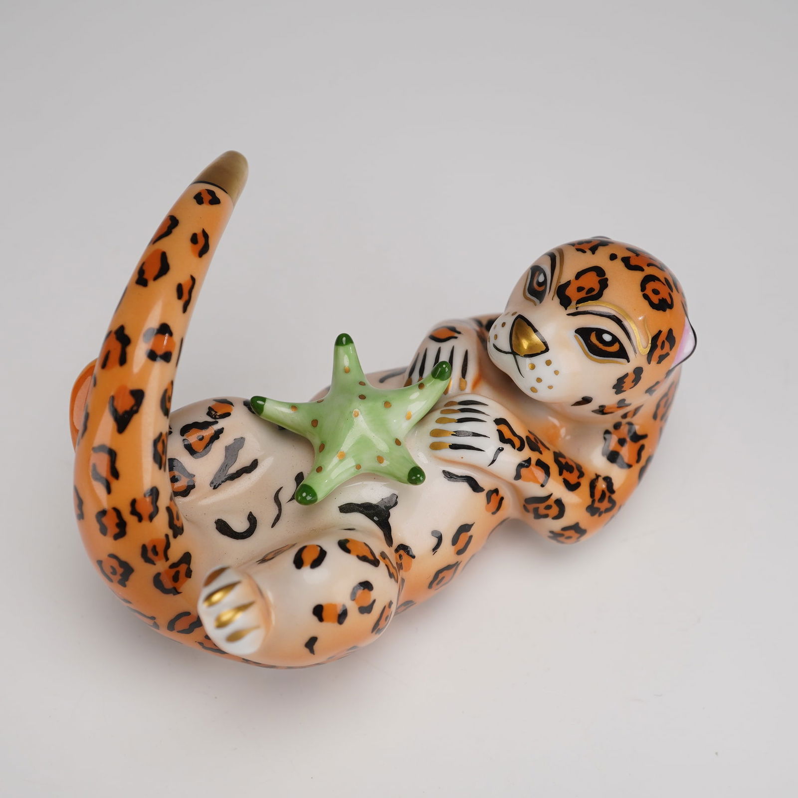 Hollohaza by Lynn Chase Figurine, Otter With Leopard Spots (1 of 3)