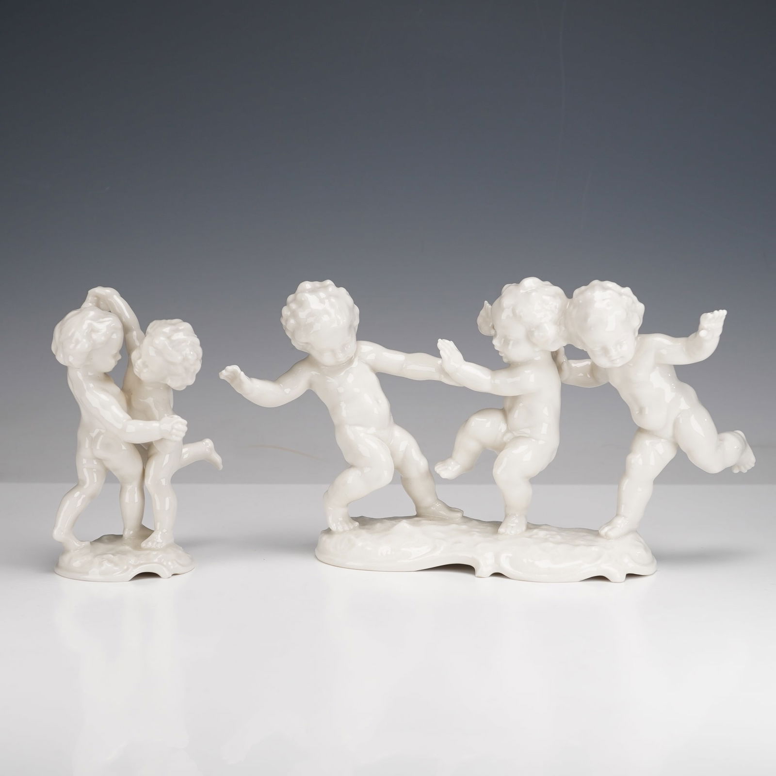 2pc Hutschenreuther Selb by Karl Tutter Dancing Putti Porcelain Figurines (1 of 4)