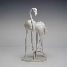 Meissen Porcelain Flamingos Figurine