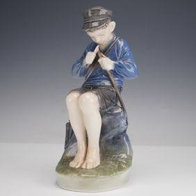 Royal Copenhagen Porcelain Figurine, Shepherd Boy Cutting Stick 905
