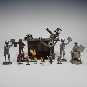 15pc Metal Newsboy Figurines and Miniatures