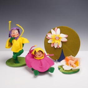 4pc Annalee Spring Flower Figures