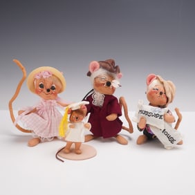4pc Annalee Whimsical Mice Figures