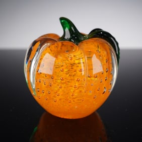 Lenox Art Glass Pumpkin Paperweight