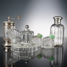 6pc Glass and Metal Tableware Collection