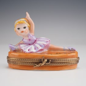Chanille Limoges Porcelain Ballerina Keepsake Box