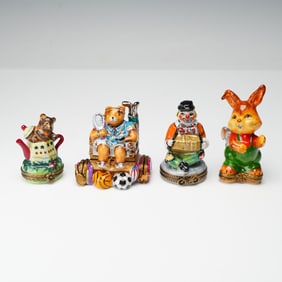 4pc La Gloriette and More Limoges Porcelain Treasure Boxes