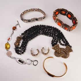 6pc Costume Jewelry Collection including Swarovski Bracelet