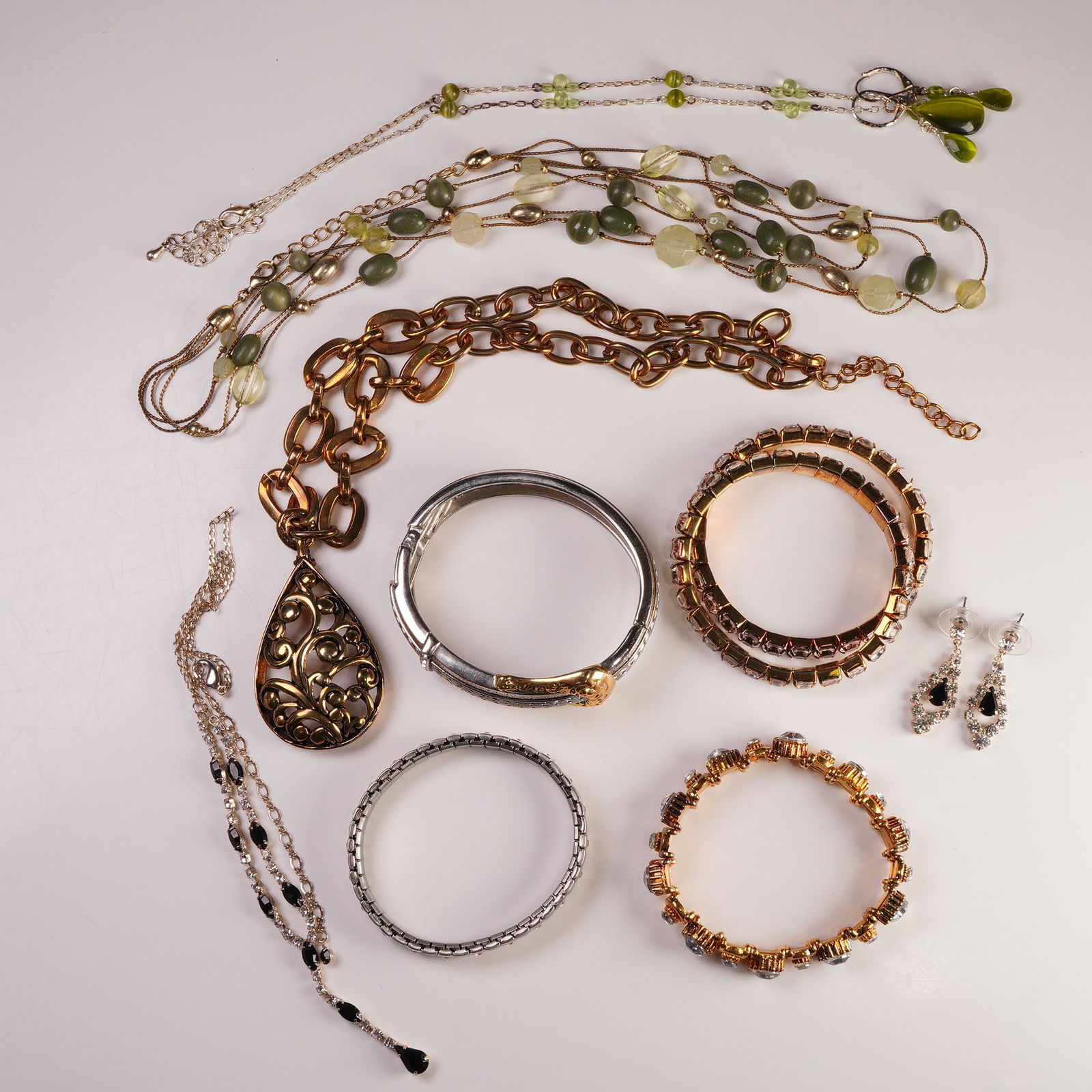 11pc Collection of Beaded and Metal Enhanced Necklaces, Bracelets, Earrings (1 of 6)