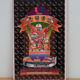 University of Miami 58 Home Wins & 4 Championships Commemorative Poster