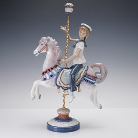 Lladro Porcelain Sculpture, Boy on Carousel Horse 01001470