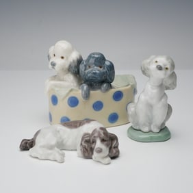 3pc Lladro and Nao by Lladro Dog Figurines
