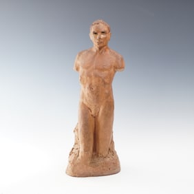 Original Terracotta Male Nude Sculpture