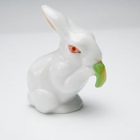 Herend Porcelain Figurine, Bunny Eating