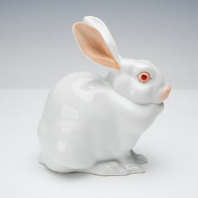 Herend Porcelain Figurine, Rabbit Sitting