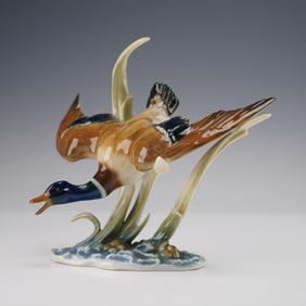 Lorenz Hutschenreuther by Hans Achtziger Porcelain Figurine, Mallard