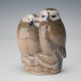 Royal Copenhagen Porcelain Figurine, Pair of Owls