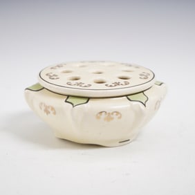 Roseville Pottery Carnelian Creamware Flower Frog