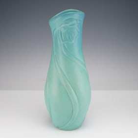Van Briggle Pottery Floral Turquoise Vase