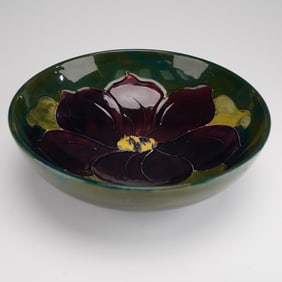 Moorcroft Pottery Footed Bowl, Clematis