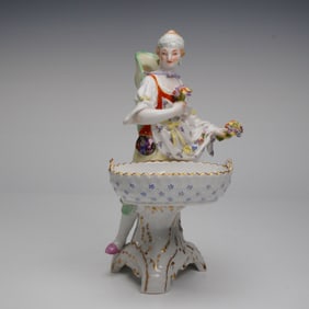 KPM Berlin Porcelain Figural Spice Bowl, Four Seasons