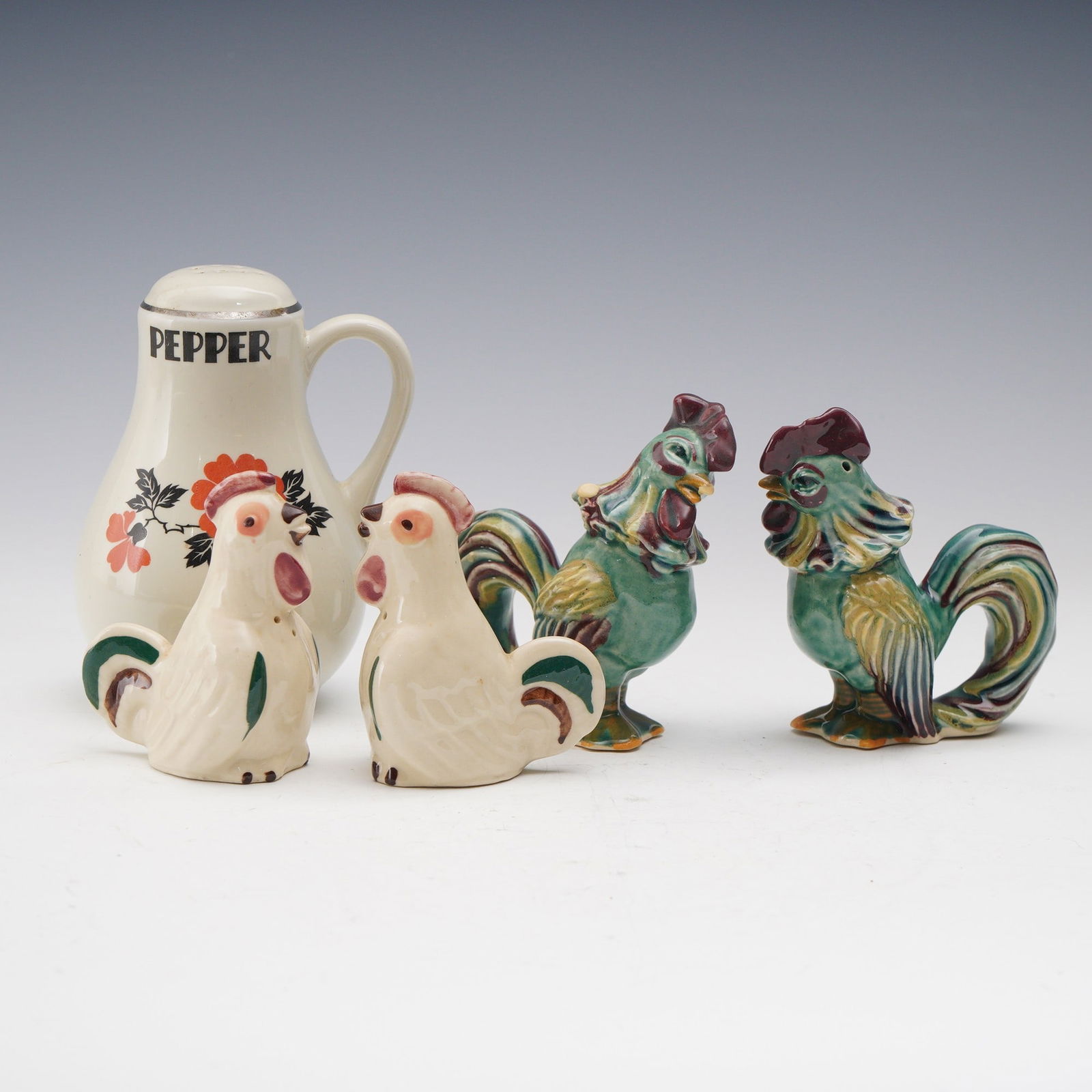 5pc Ceramic Arts Studio Rooster Shakers and Other Ceramic Tableware (1 of 4)