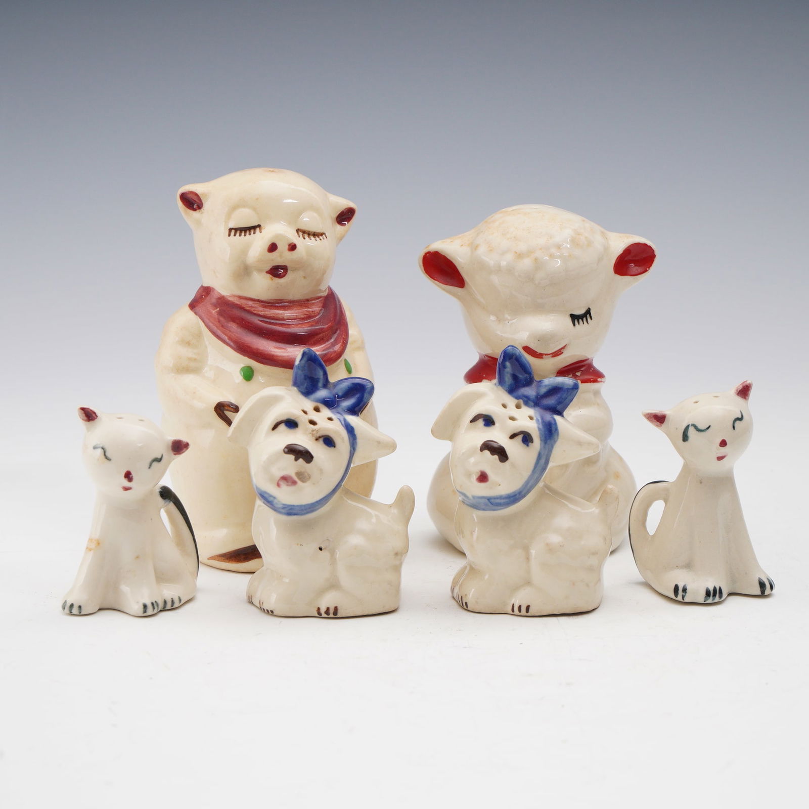 6pc Mid-Century Ceramic Animal Salt & Pepper Shakers (1 of 6)