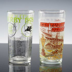 2pc Kentucky Derby Collectible Highball Glasses